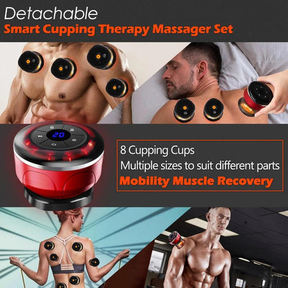 8 Cups Electric Cupping Massager with EMS & Gua Sha by HitMyNeed