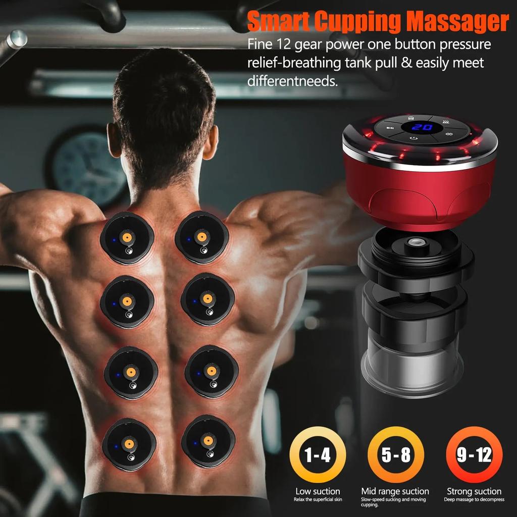 8 Cups Electric Cupping Massager with EMS & Gua Sha by HitMyNeed
