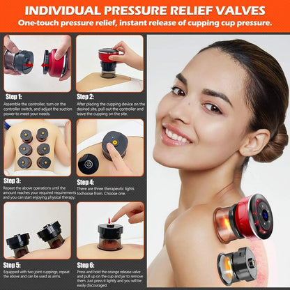 8 Cups Electric Cupping Massager with EMS & Gua Sha by HitMyNeed