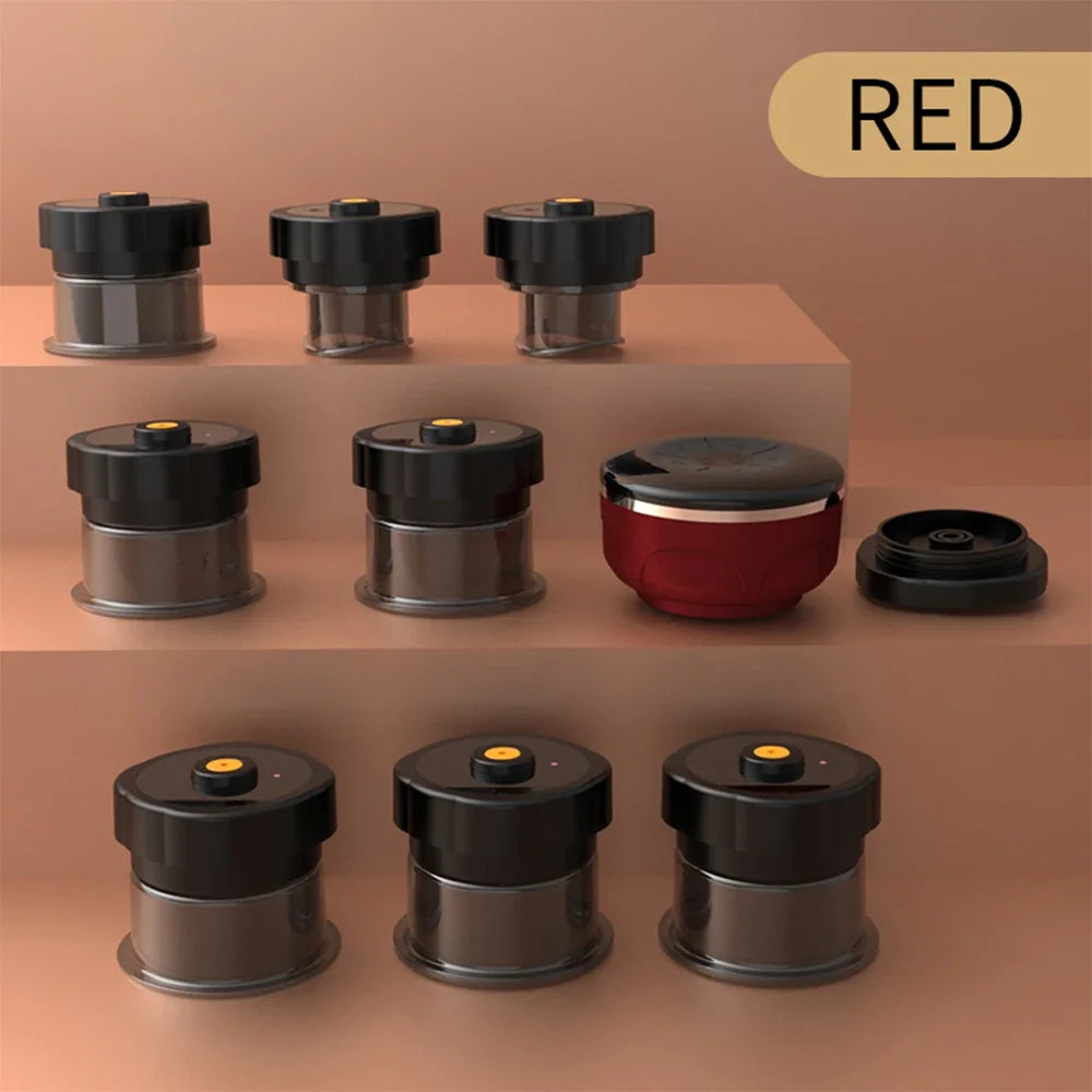 8 Cups Electric Cupping Massager with EMS & Gua Sha red by HitMyNeed