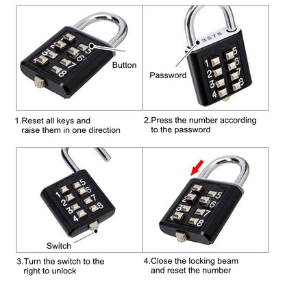 8-Digit Combination Zinc Alloy Padlock for Luggage by HitMyNeed