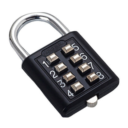 8-Digit Combination Zinc Alloy Padlock for Luggage black by HitMyNeed