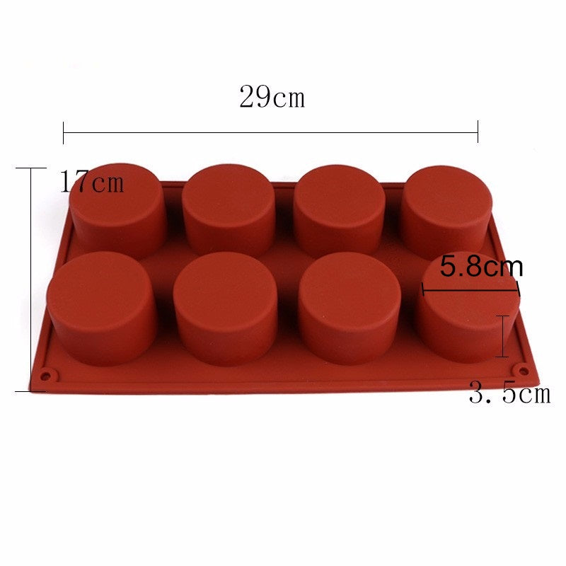 8-Hole Round Silicone Mini Cake Mold Pan by HitMyNeed