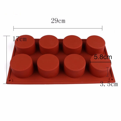 8-Hole Round Silicone Mini Cake Mold Pan by HitMyNeed