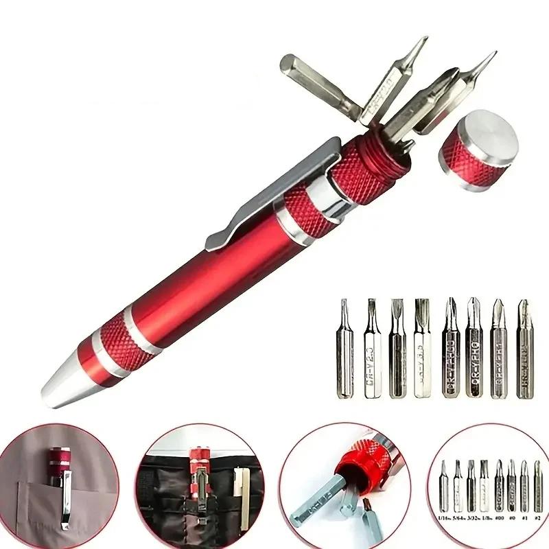 8-in-1 Aluminum Alloy Screwdriver Pen with Bits by HitMyNeed