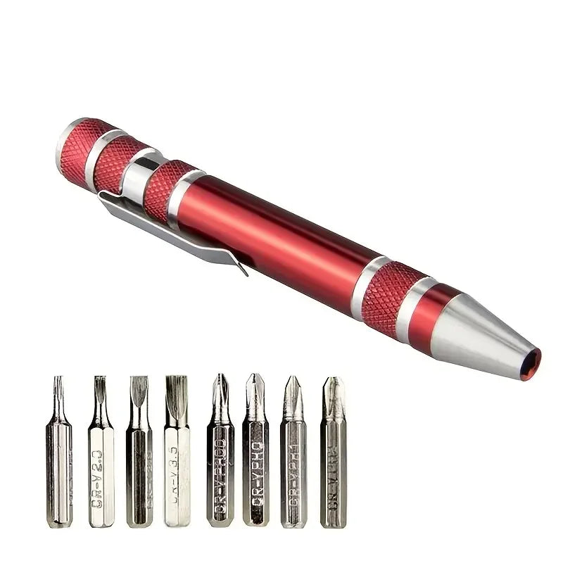 8-in-1 Aluminum Alloy Screwdriver Pen with Bits by HitMyNeed