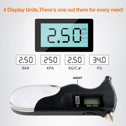8-in-1 Digital Tire Pressure Gauge & Safety Tool by HitMyNeed