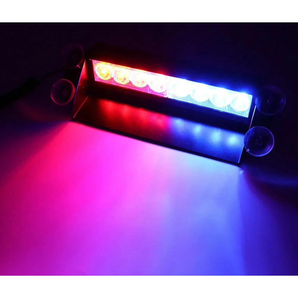 8 LED 12V Windshield Emergency Strobe Warning Light red-blue by HitMyNeed