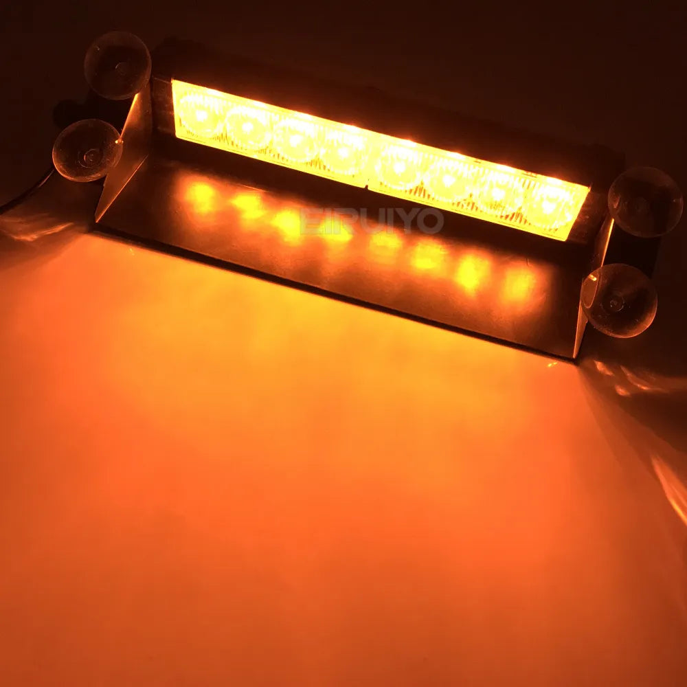 8 LED 12V Windshield Emergency Strobe Warning Light yellow by HitMyNeed