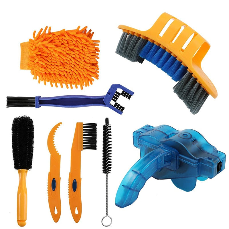 8-Piece Bike Chain & Drivetrain Cleaning Tool Set by HitMyNeed