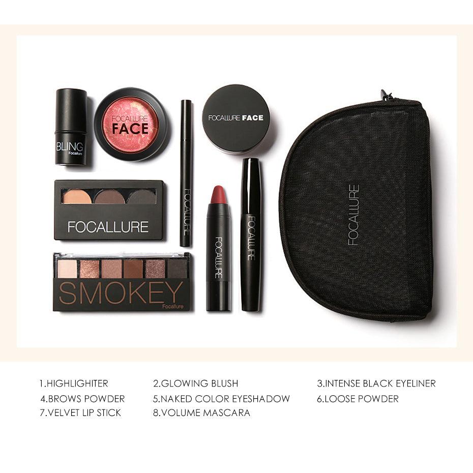 8-Piece Everyday Makeup Kit with Bag by HitMyNeed