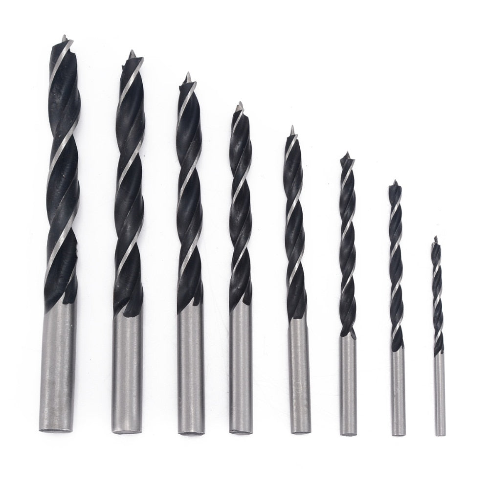 8‑Piece High Carbon Steel Wood Twist Drill Bit Set by HitMyNeed