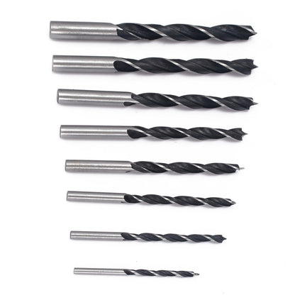 8‑Piece High Carbon Steel Wood Twist Drill Bit Set by HitMyNeed