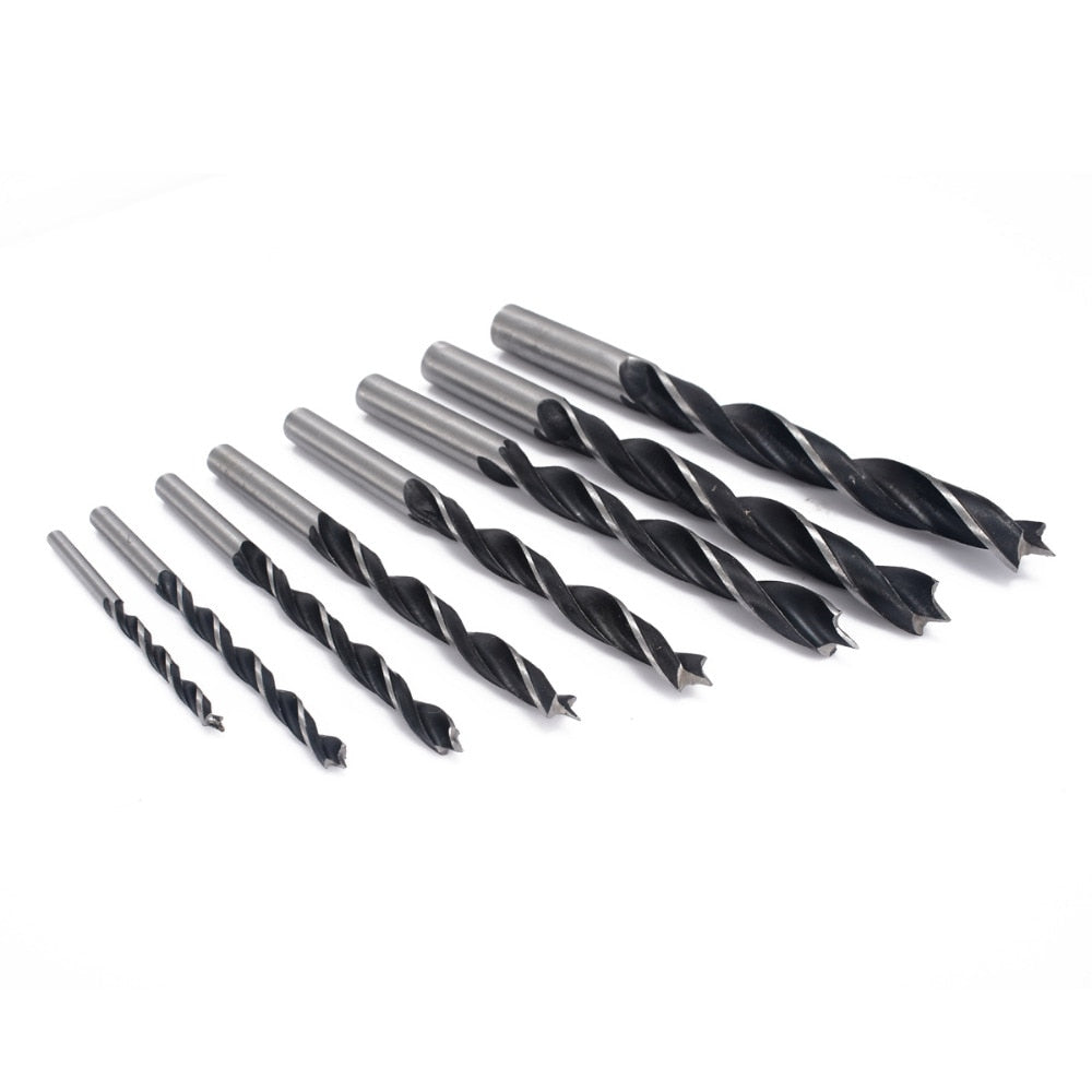 8‑Piece High Carbon Steel Wood Twist Drill Bit Set by HitMyNeed