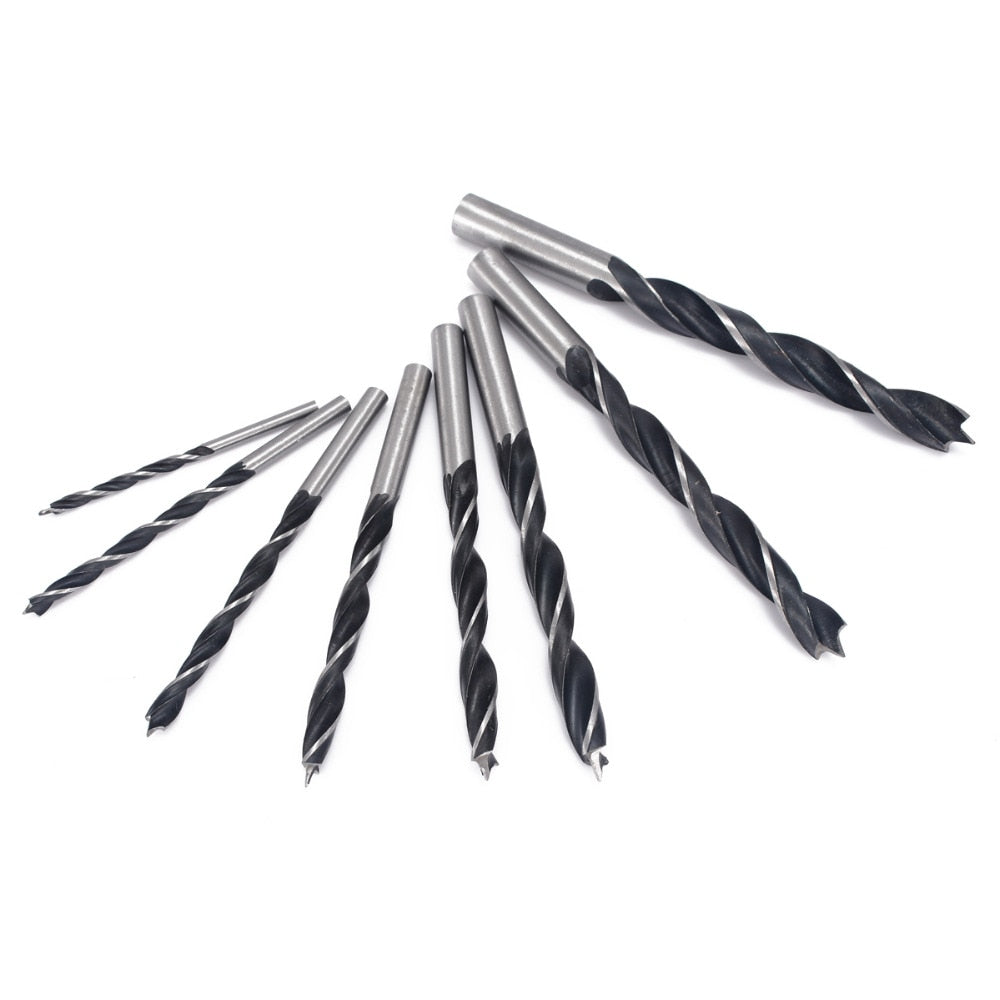 8‑Piece High Carbon Steel Wood Twist Drill Bit Set by HitMyNeed