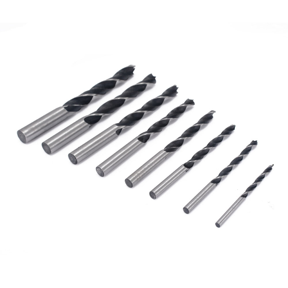 8‑Piece High Carbon Steel Wood Twist Drill Bit Set by HitMyNeed