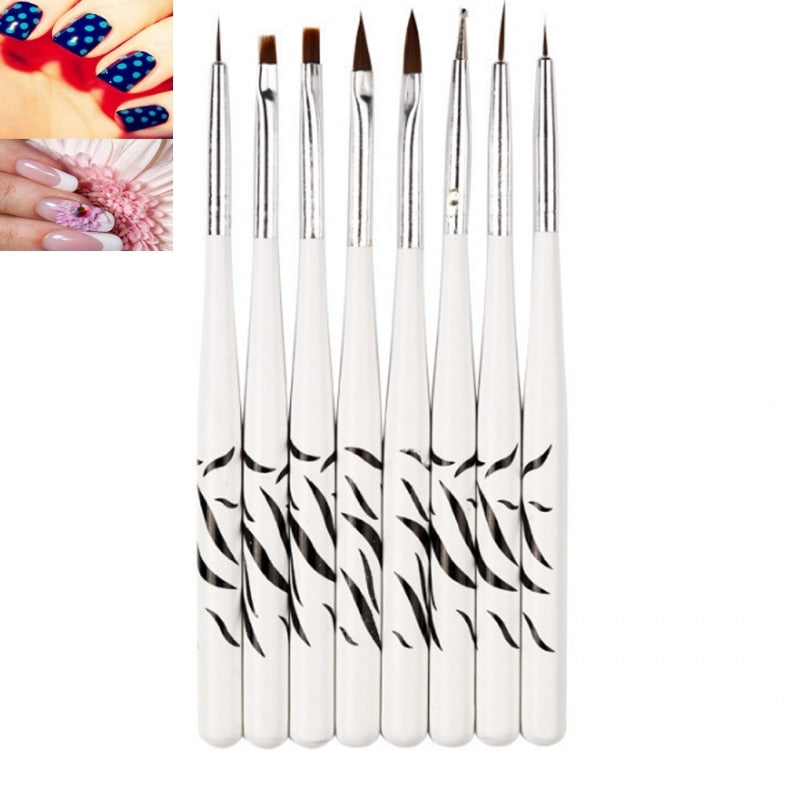 8-Piece Nail Art Detail Brush Set by HitMyNeed