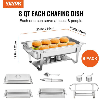 8 Qt Rectangle Chafing Dish Set with Folding Stand by HitMyNeed