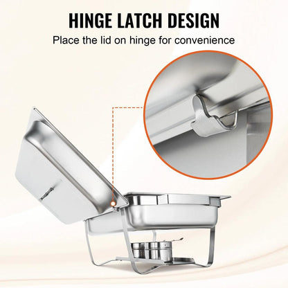 8 Qt Rectangle Chafing Dish Set with Folding Stand by HitMyNeed