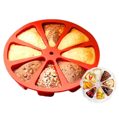 8-Slice Silicone Cake Mold, Non-Stick & Heat Resistant by HitMyNeed