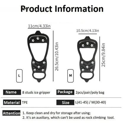 8 Teeth Ice Gripper Spikes for Shoes & Boots by HitMyNeed