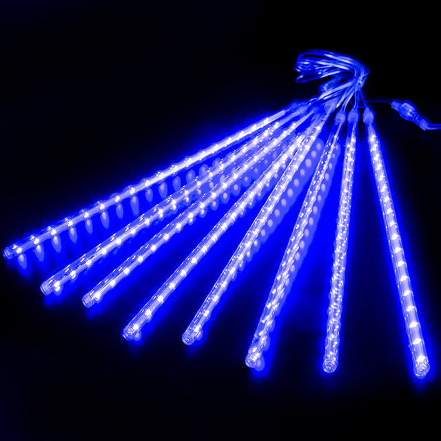 8-Tube LED Meteor Shower Rain Lights 30cm IP65 blue by HitMyNeed