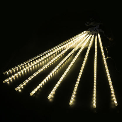 8-Tube LED Meteor Shower Rain Lights 30cm IP65 warm-white by HitMyNeed