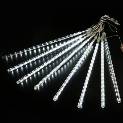 8-Tube LED Meteor Shower Rain Lights 30cm IP65 white by HitMyNeed