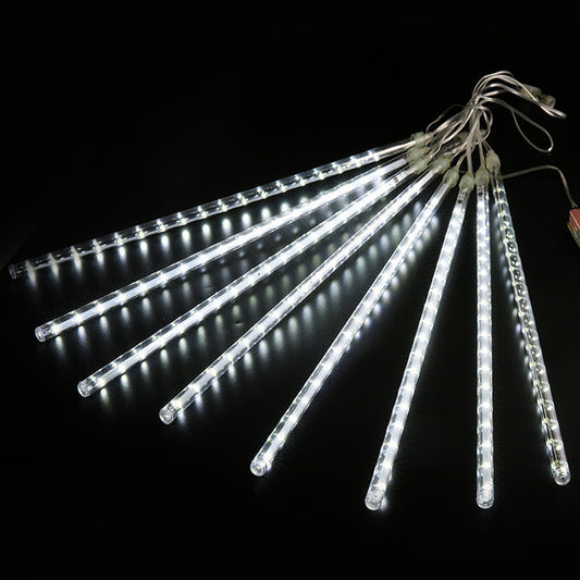 8-Tube LED Meteor Shower Rain Lights 30cm IP65 white by HitMyNeed