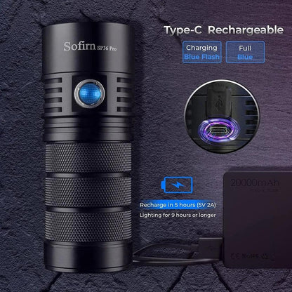 8000 Lumen USB-C Rechargeable LED Flashlight by HitMyNeed