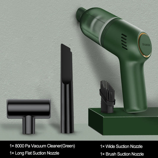 8000Pa Cordless Handheld Car Vacuum Cleaner - Portable Mini Duster for Home & Auto 8kpa-green by HitMyNeed