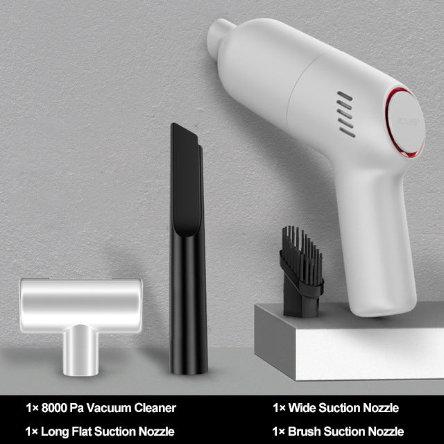 8000Pa Cordless Handheld Car Vacuum Cleaner - Portable Mini Duster for Home & Auto 8kpa-white by HitMyNeed