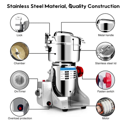 800g Stainless Steel Herb & Grain Grinder 3000W by HitMyNeed