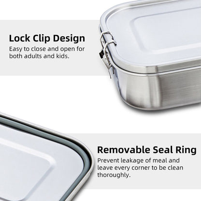 800ml Leakproof Stainless Steel Bento Lunch Box by HitMyNeed