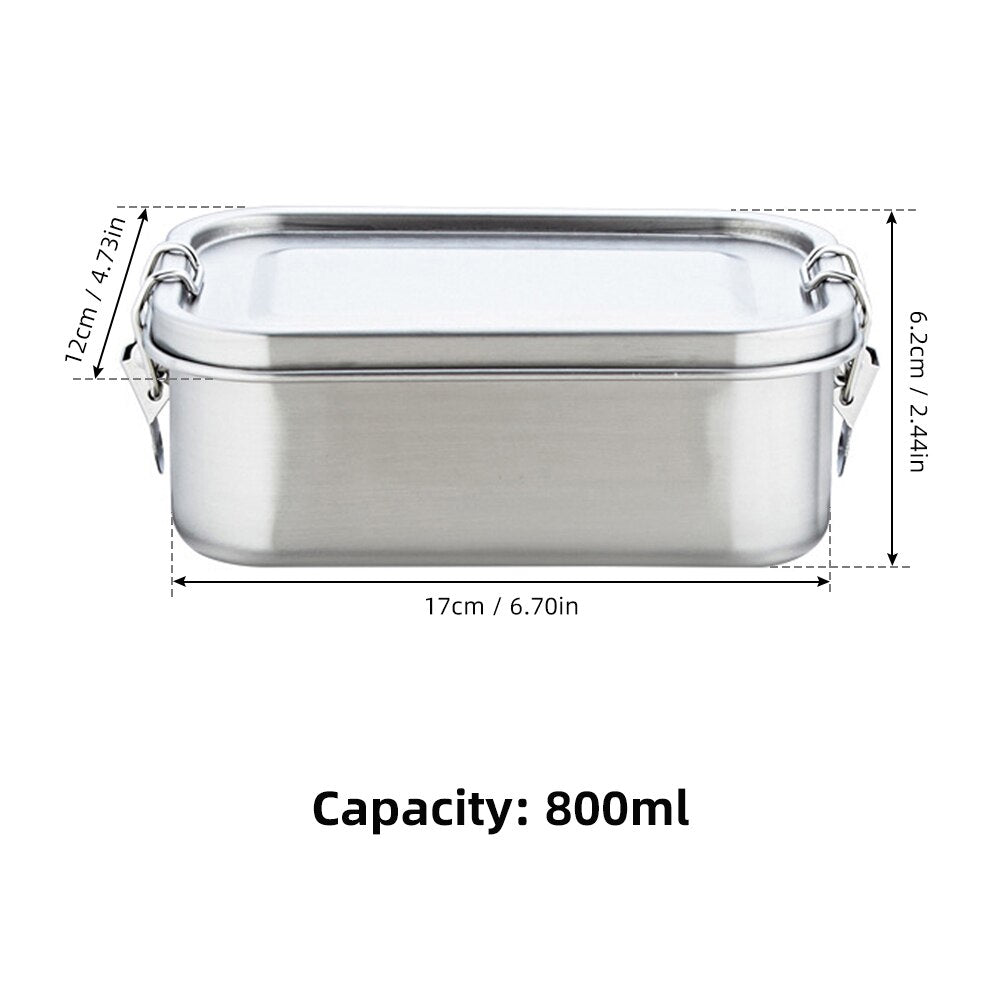 800ml Leakproof Stainless Steel Bento Lunch Box by HitMyNeed