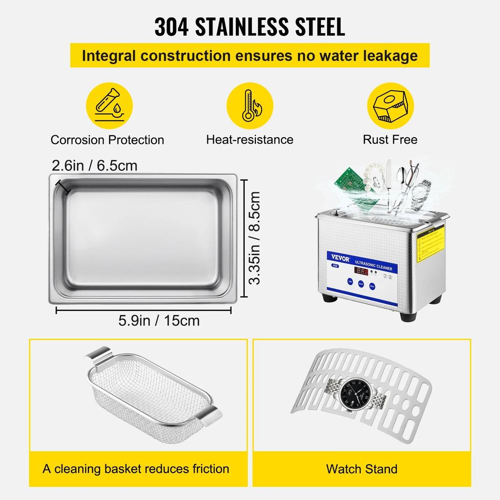 800ml Ultrasonic Cleaner 35W Portable Sonic Washer by HitMyNeed