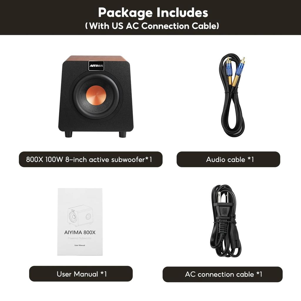 800X 150W 8" Active Subwoofer with RCA/AUX/LFE by HitMyNeed