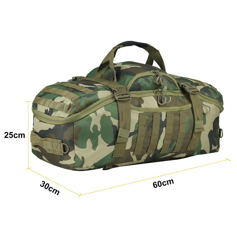 80L Tactical Mountaineering Backpack & 3-Way Duffle by HitMyNeed