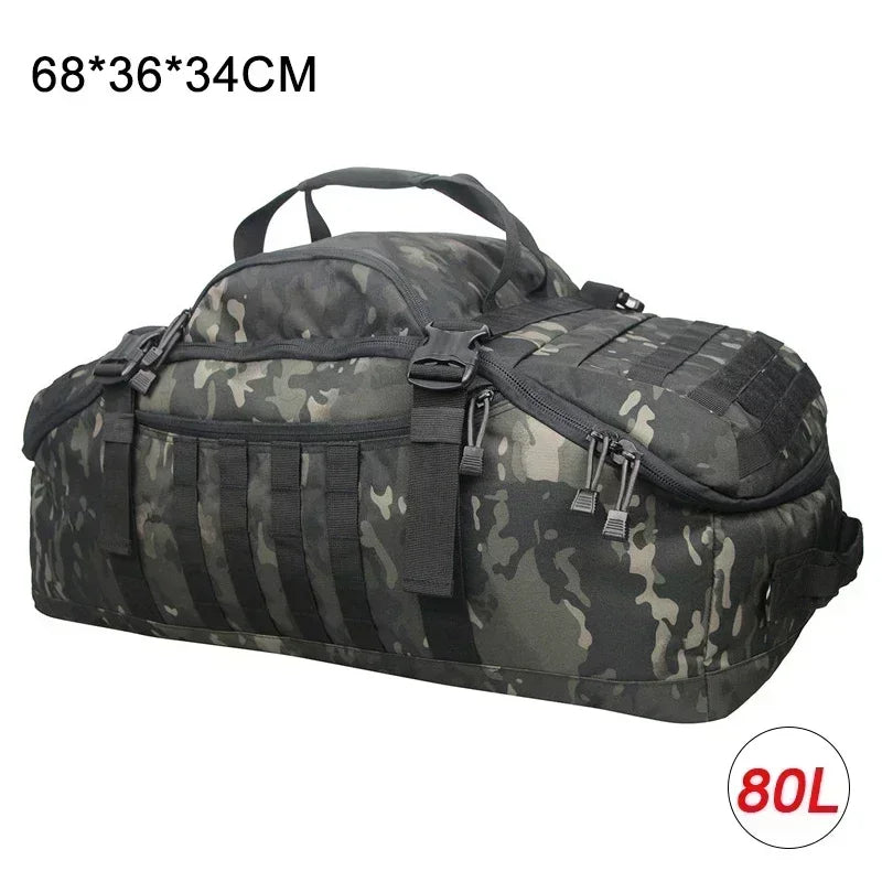 80L Tactical Mountaineering Backpack & 3-Way Duffle 80l-black-camo by HitMyNeed