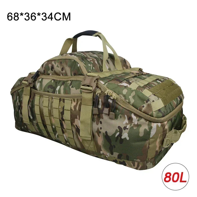 80L Tactical Mountaineering Backpack & 3-Way Duffle 80l-cp by HitMyNeed