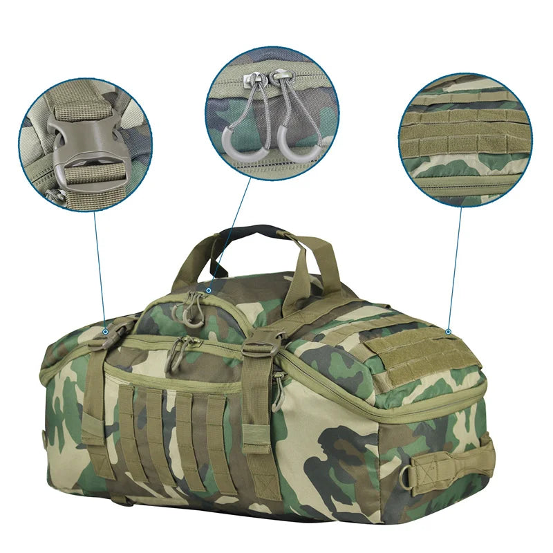 80L Tactical Mountaineering Backpack & 3-Way Duffle by HitMyNeed