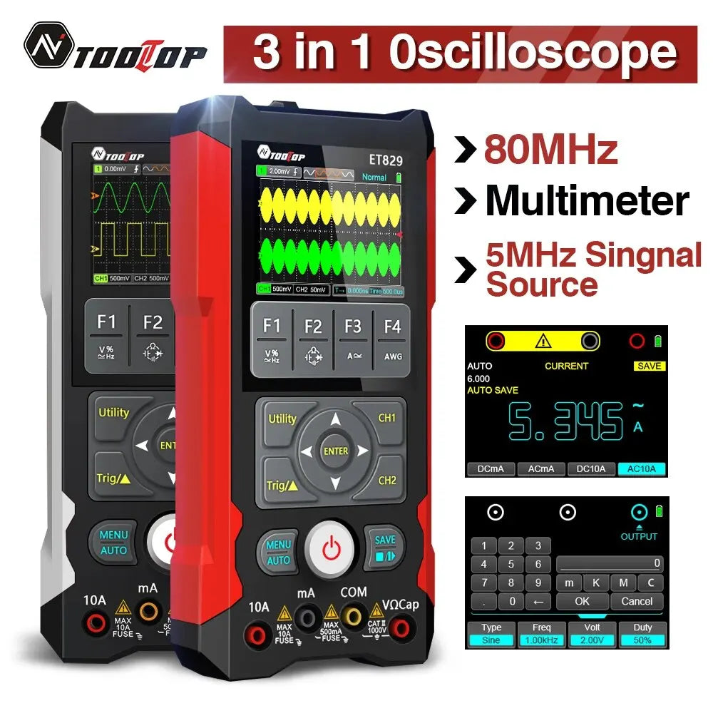 80MHz 2-Channel Oscilloscope Multimeter with Signal Gen by HitMyNeed