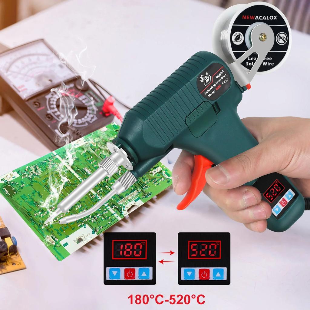 80W Digital Soldering Iron Gun with Auto Tin Feed by HitMyNeed