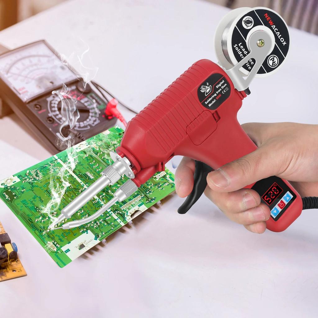 80W Digital Soldering Iron Gun with Auto Tin Feed by HitMyNeed