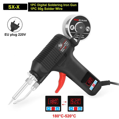 80W Digital Soldering Iron Gun with Auto Tin Feed Black by HitMyNeed
