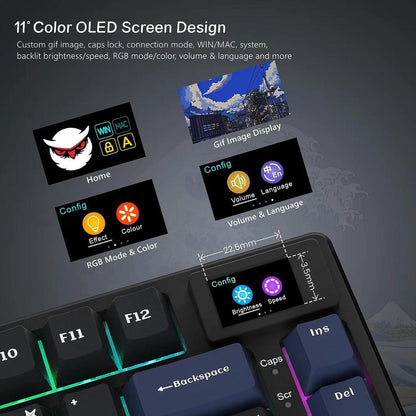81-Key Mechanical Gaming Keyboard with OLED & RGB by HitMyNeed