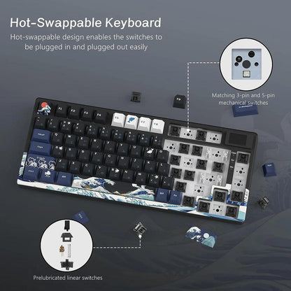 81-Key Mechanical Gaming Keyboard with OLED & RGB by HitMyNeed
