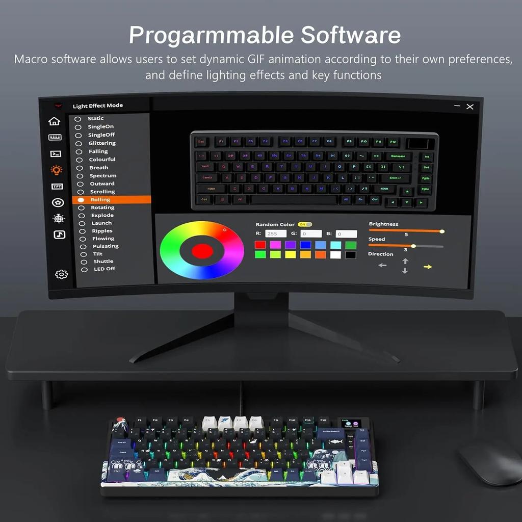 81-Key Mechanical Gaming Keyboard with OLED & RGB by HitMyNeed