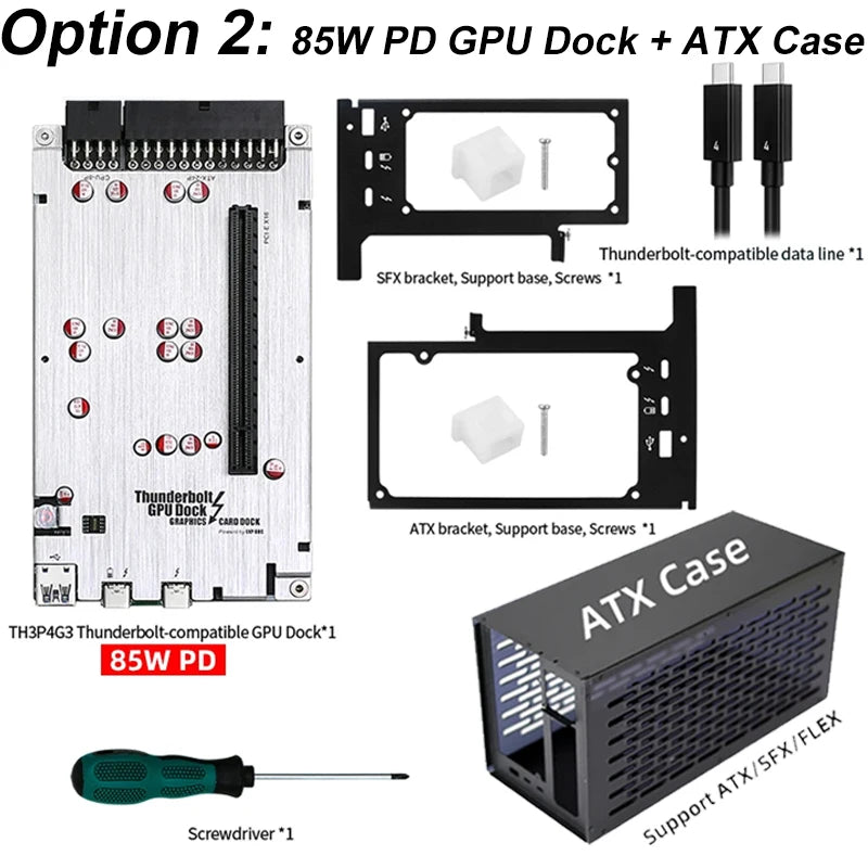 85W PD Thunderbolt GPU Dock with ATX/SFX PSU Case by HitMyNeed
