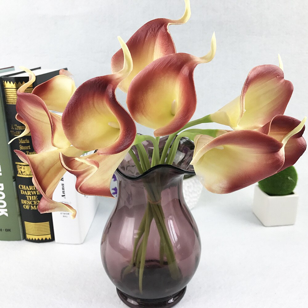 3D Artificial Calla Lily Stems, 10pcs Bouquet Set